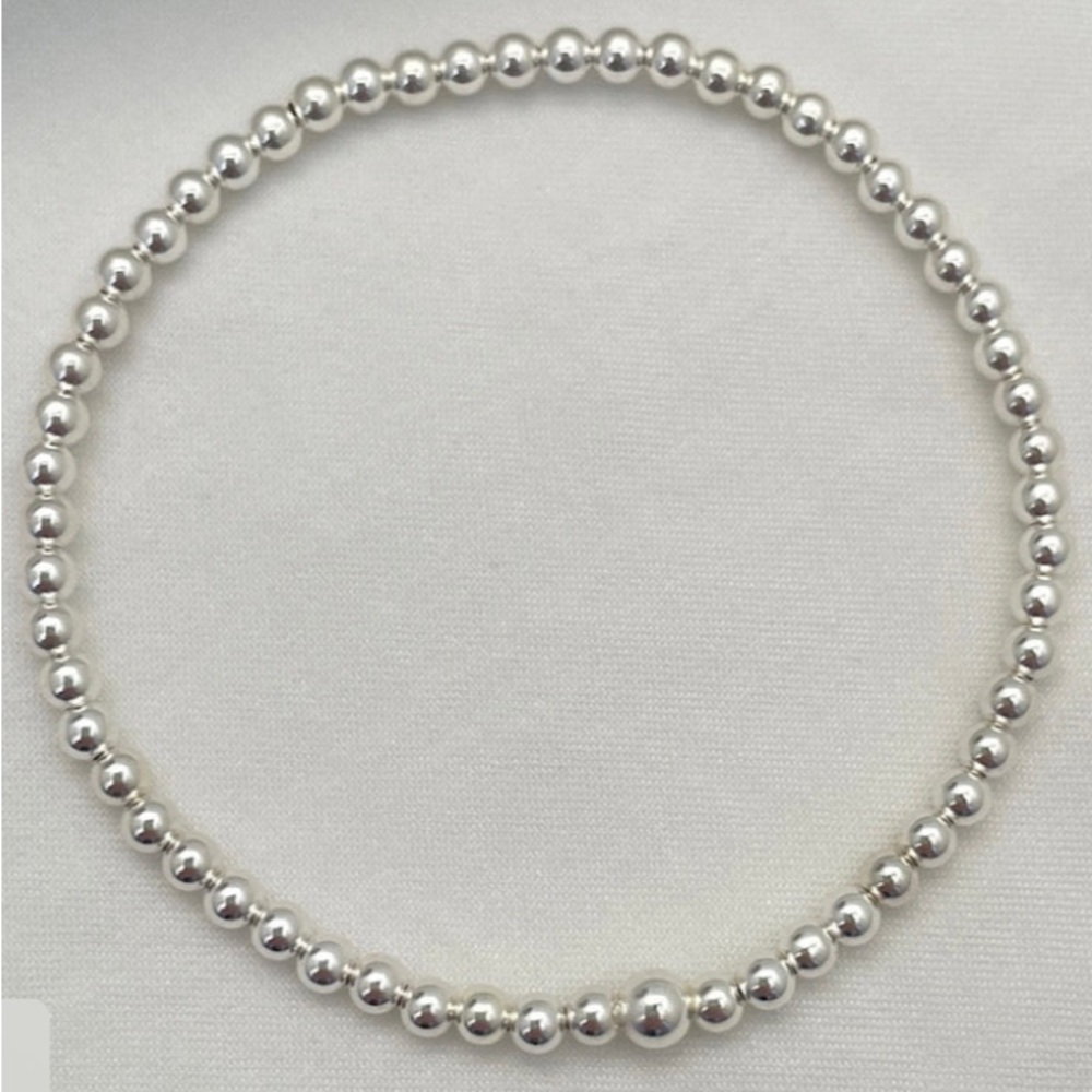 Elegant Silver Beaded Bracelet
